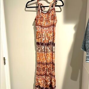 Bohemian Orange Maxi Dress